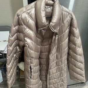 Calvin Klein Quilted Packable Down Taupe Puffer Jacket New